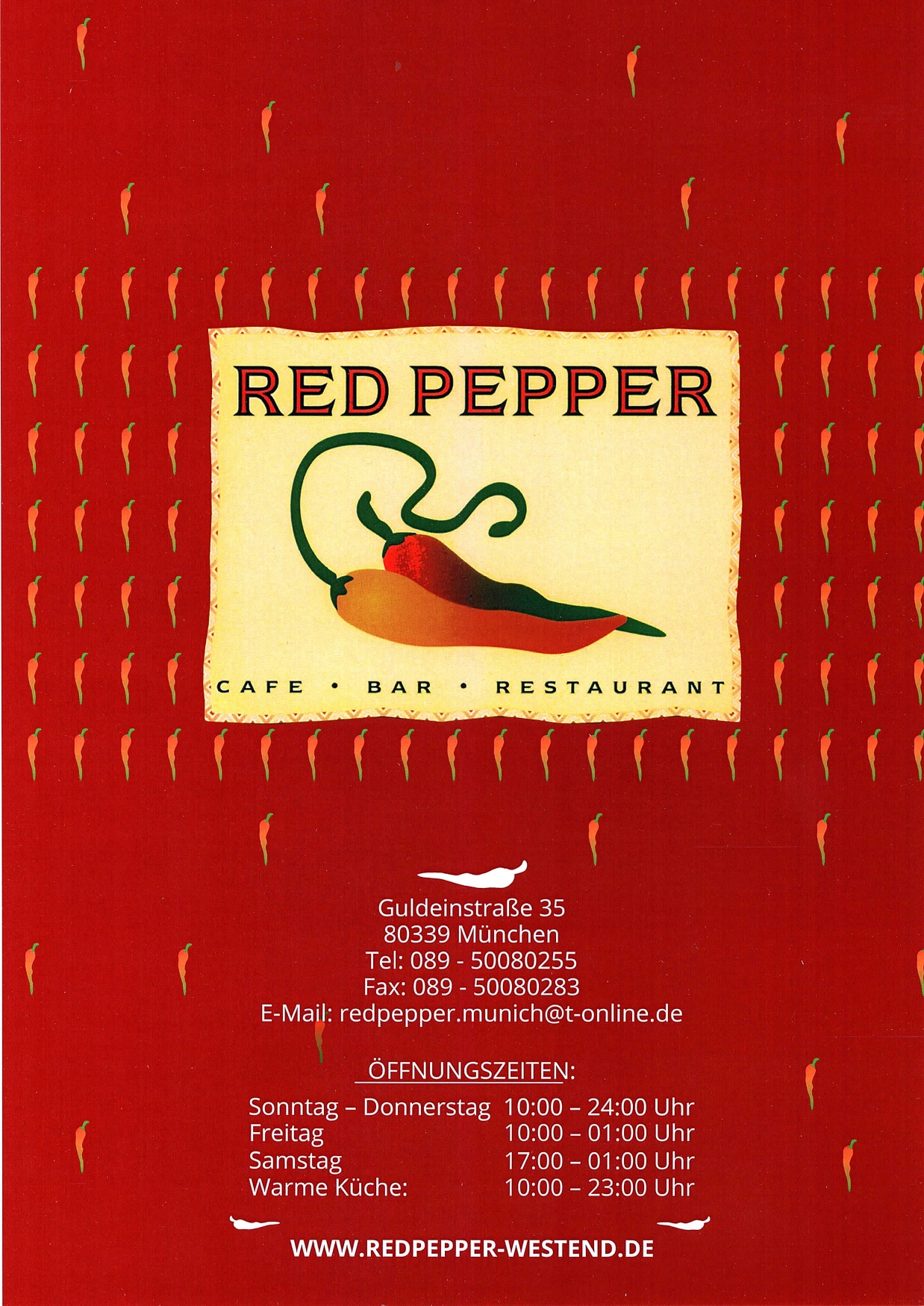 Speisekarte Red Pepper